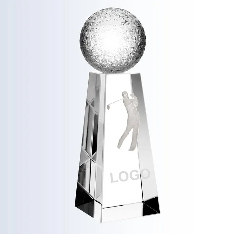 Clear Crystal Golf Trophy 4