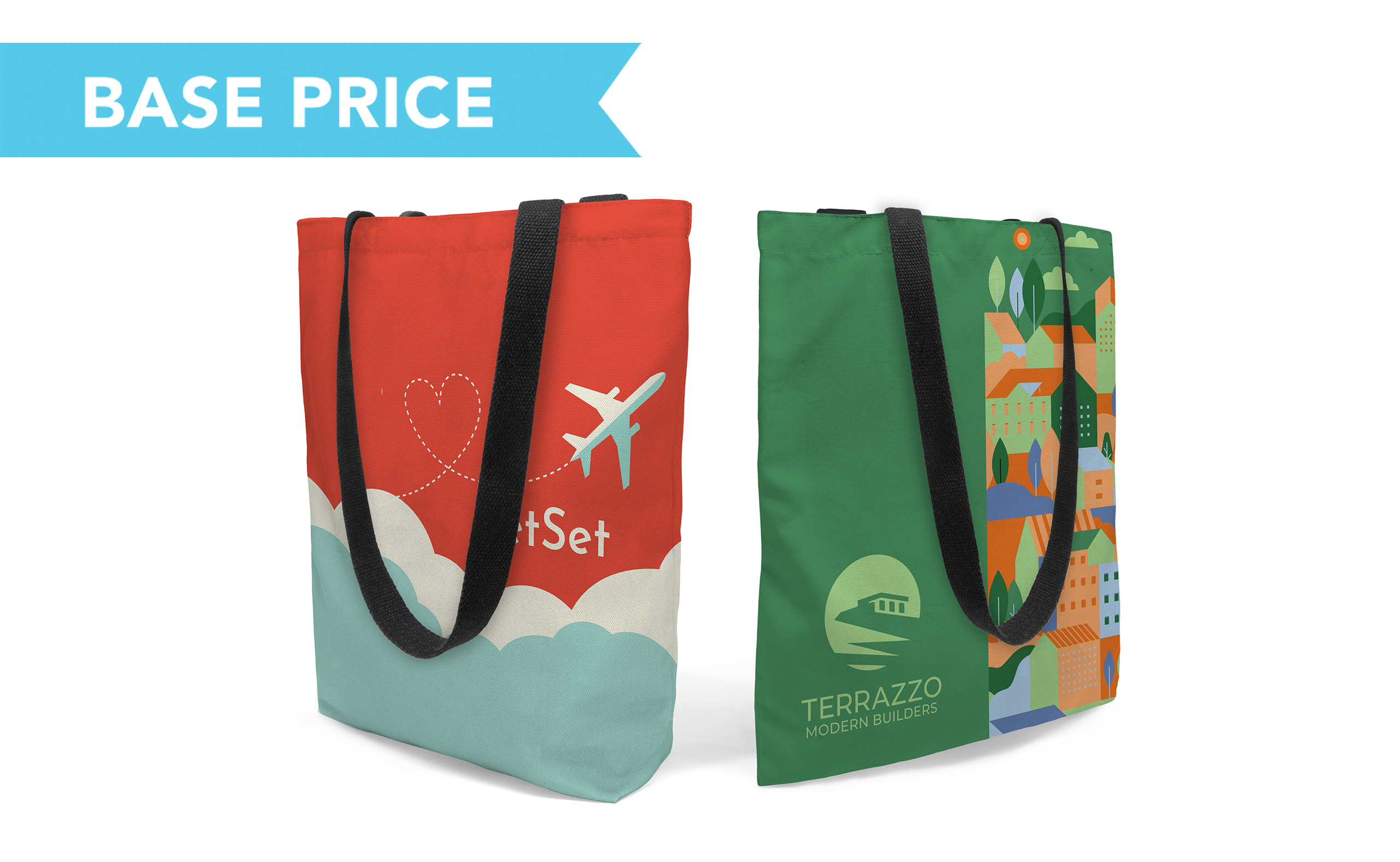 Full Color Recycled Canvas Tote Flat