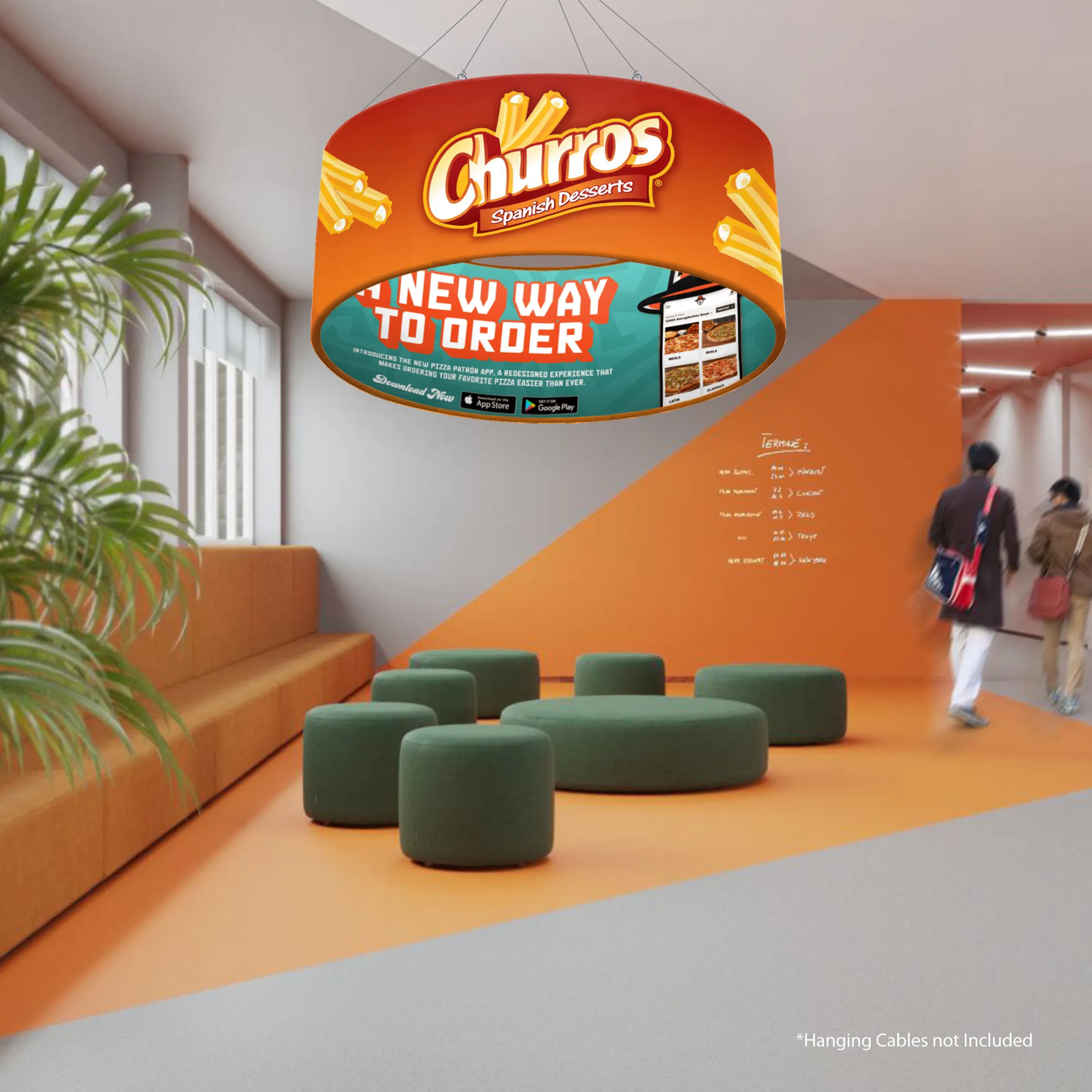 12' Circular Hanging Banner Kit (Hardware + Banner) 3