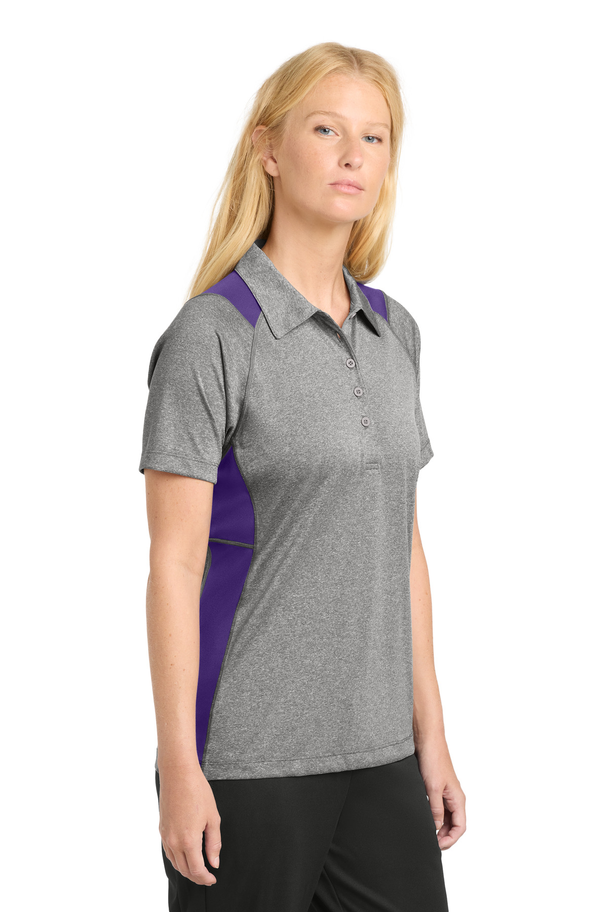 Sport-Tek Women's Heather Colorblock Contender Polo. LST665 78