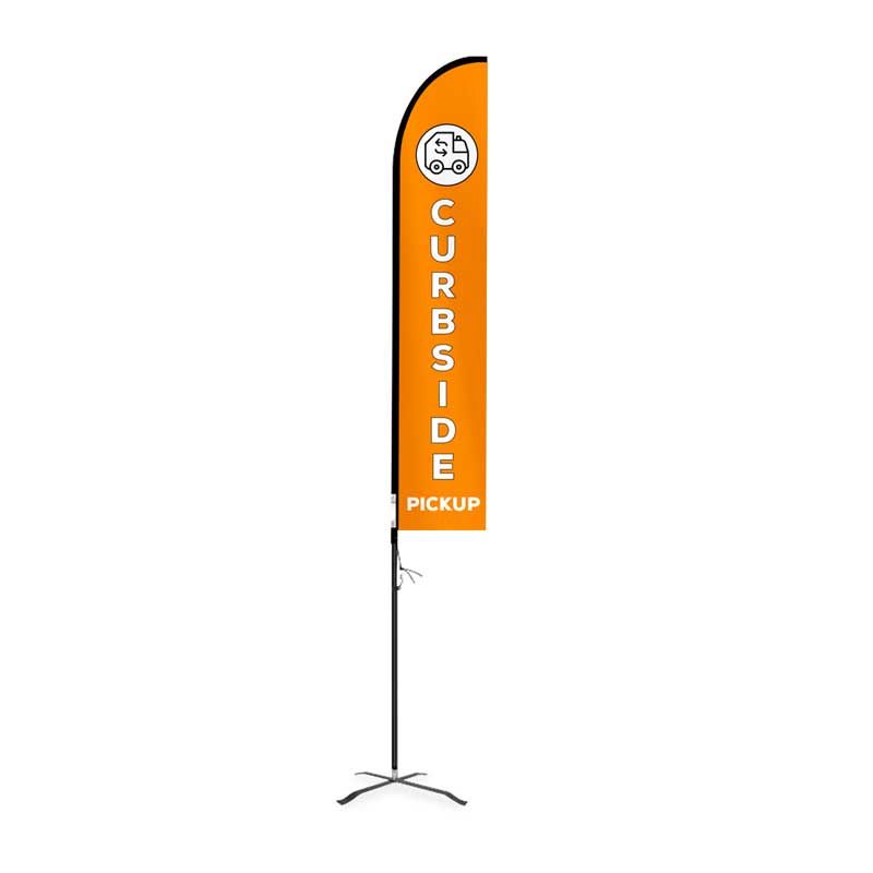 Restaurant Banner EVO Feather Flag - COVID-19 Sign 1