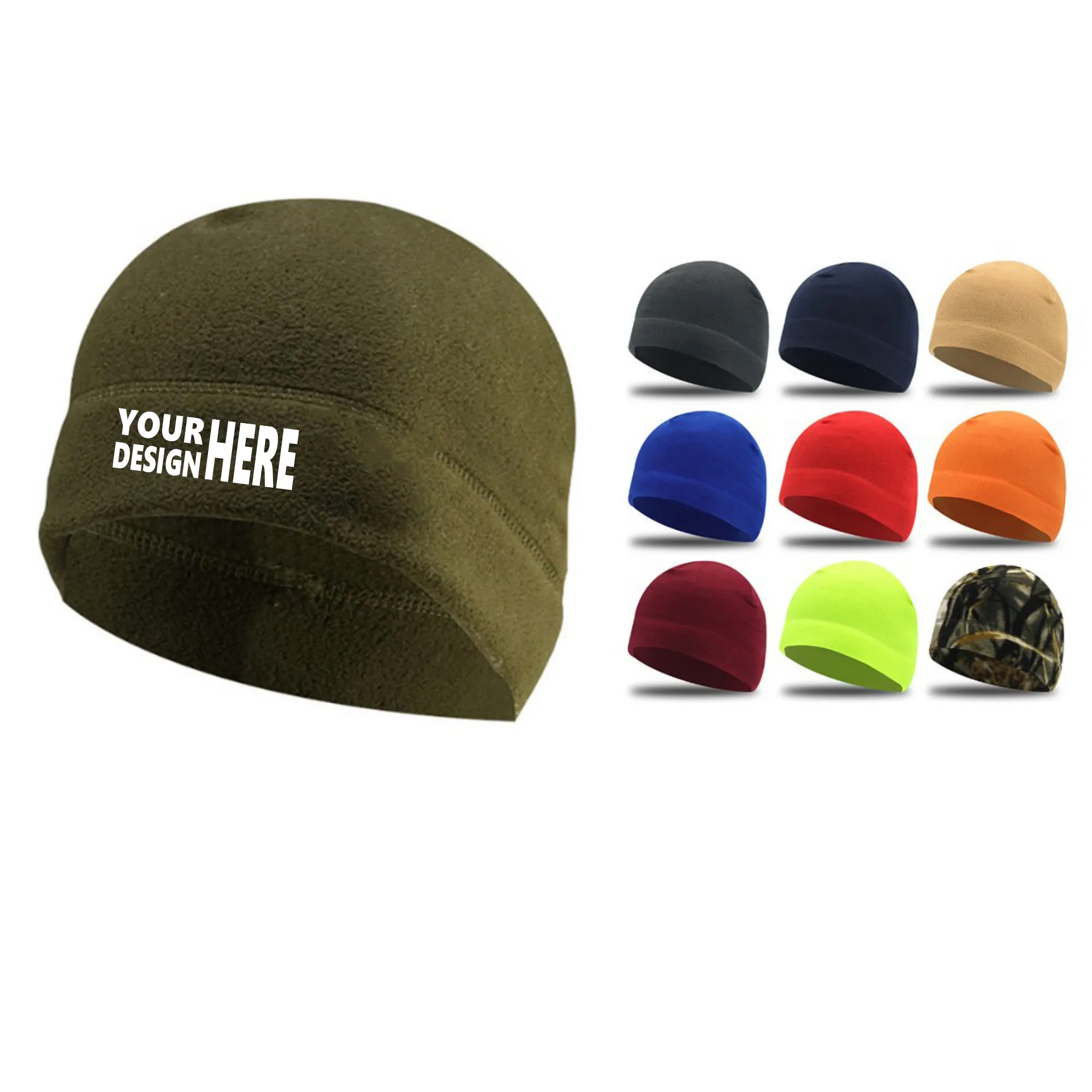 MOQ 100 PCS Fleece Beanie Warm Skull Cap 2