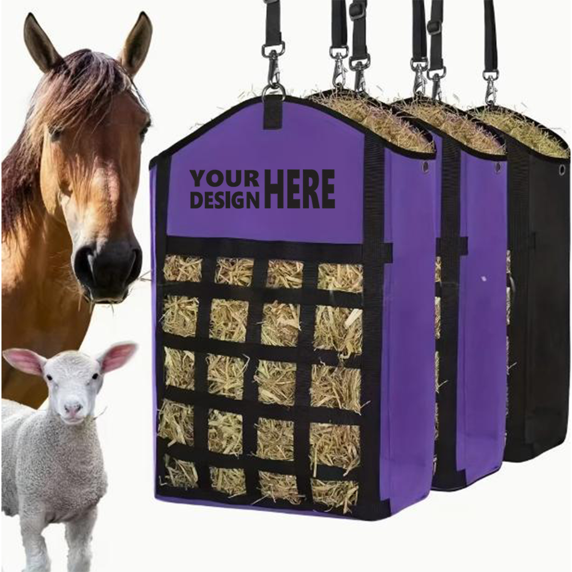 Large Capacity Portable Horse Hay Feeder Bag 2