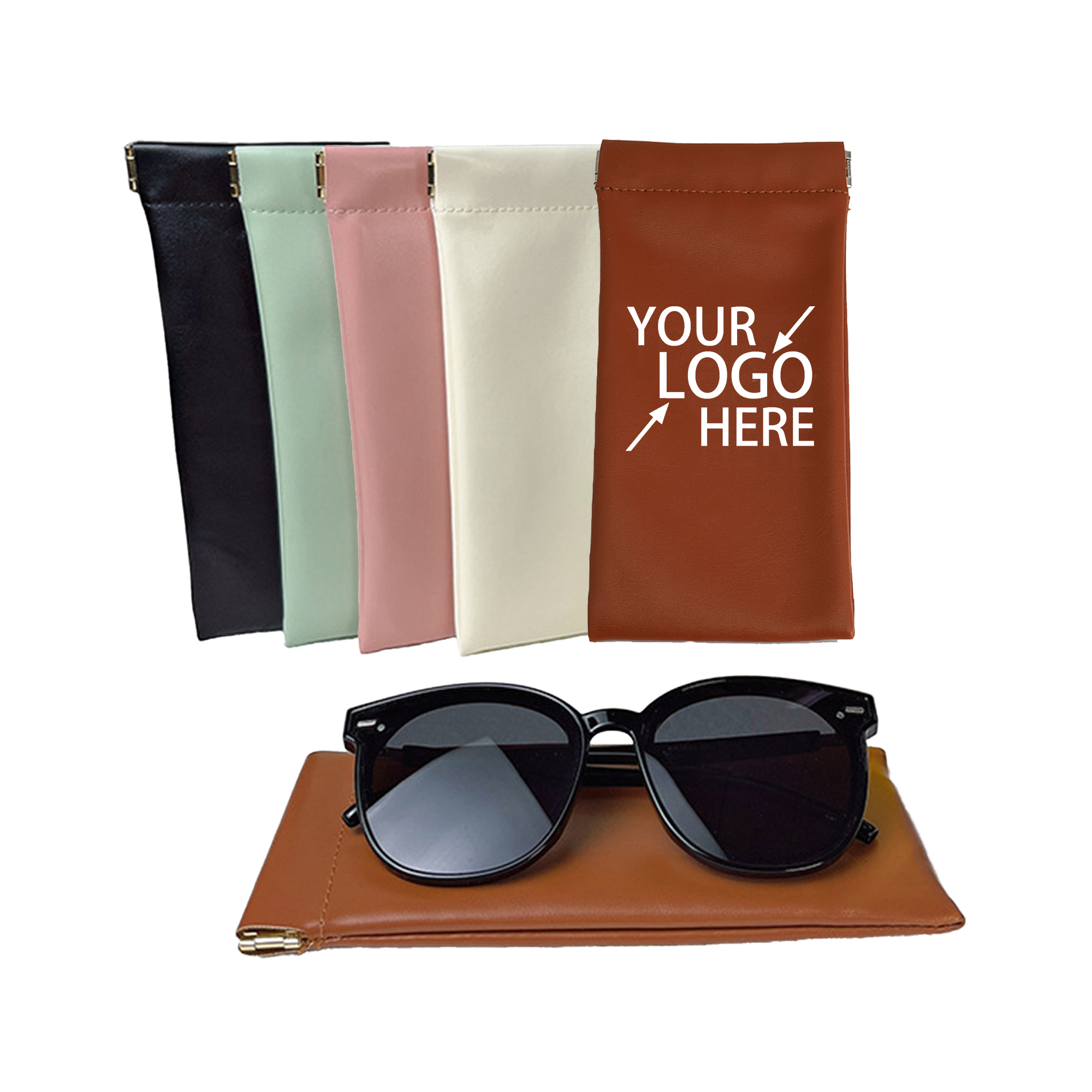 Sleek PU Leather Eyewear Case with Automatic Snap 2