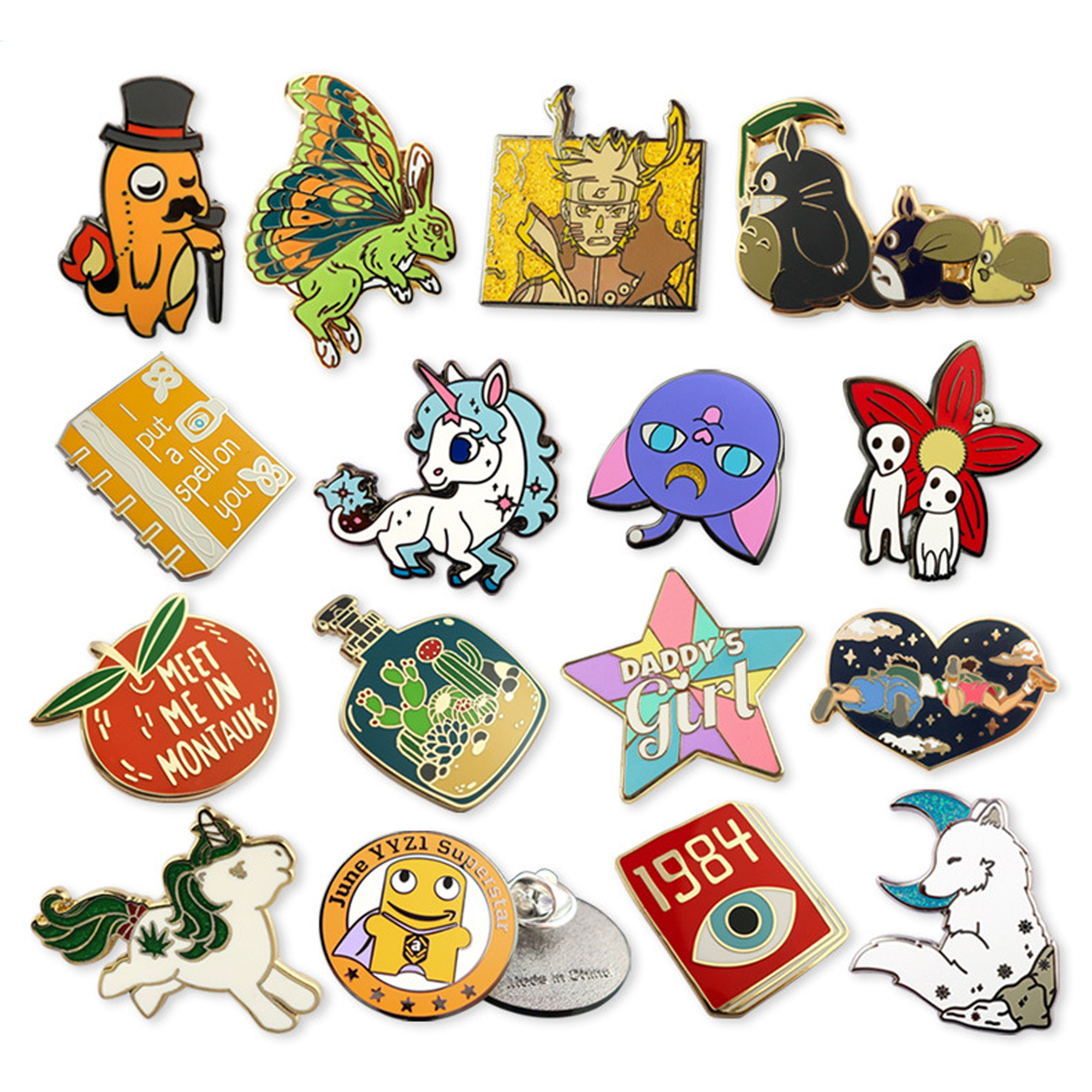 Custom Shape Die Struck Lapel Pins w/ Full Color Imprint 2