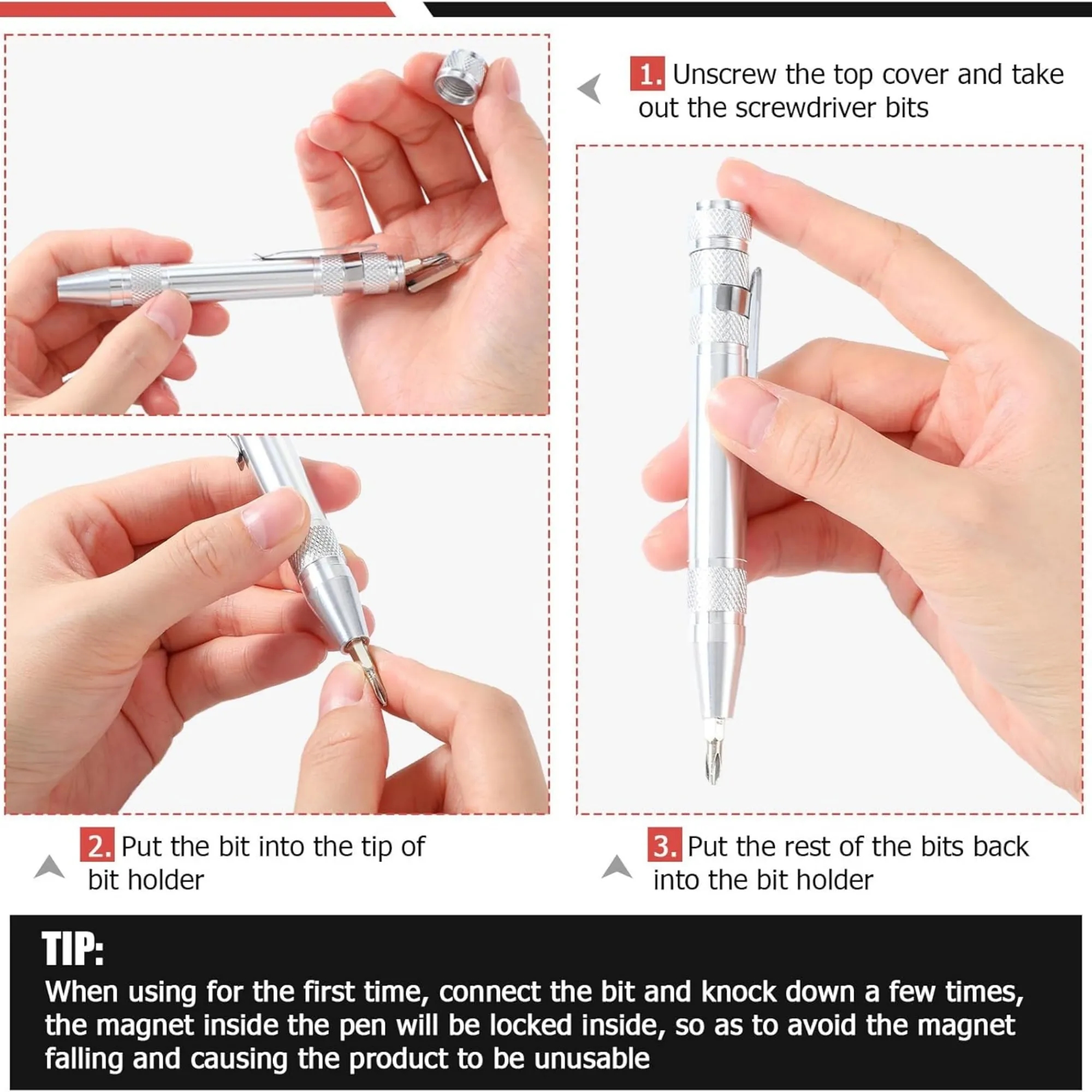 Multitool Handy Tool 8 in 1 Magnetic Pocket Pen Screwdriver 5