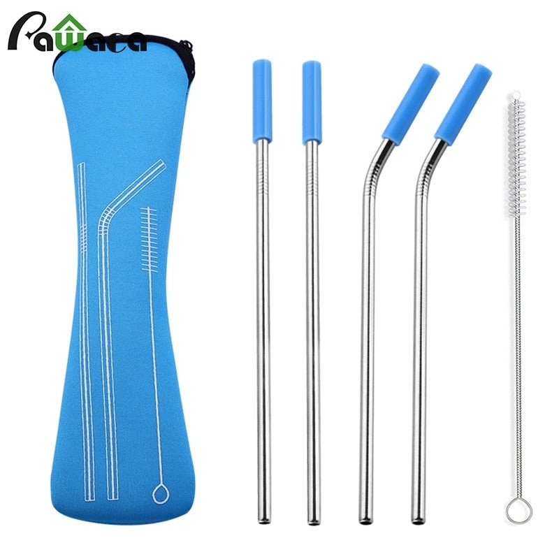 Reusable Stainless Steel Straw With Removable Silicone Tips 3