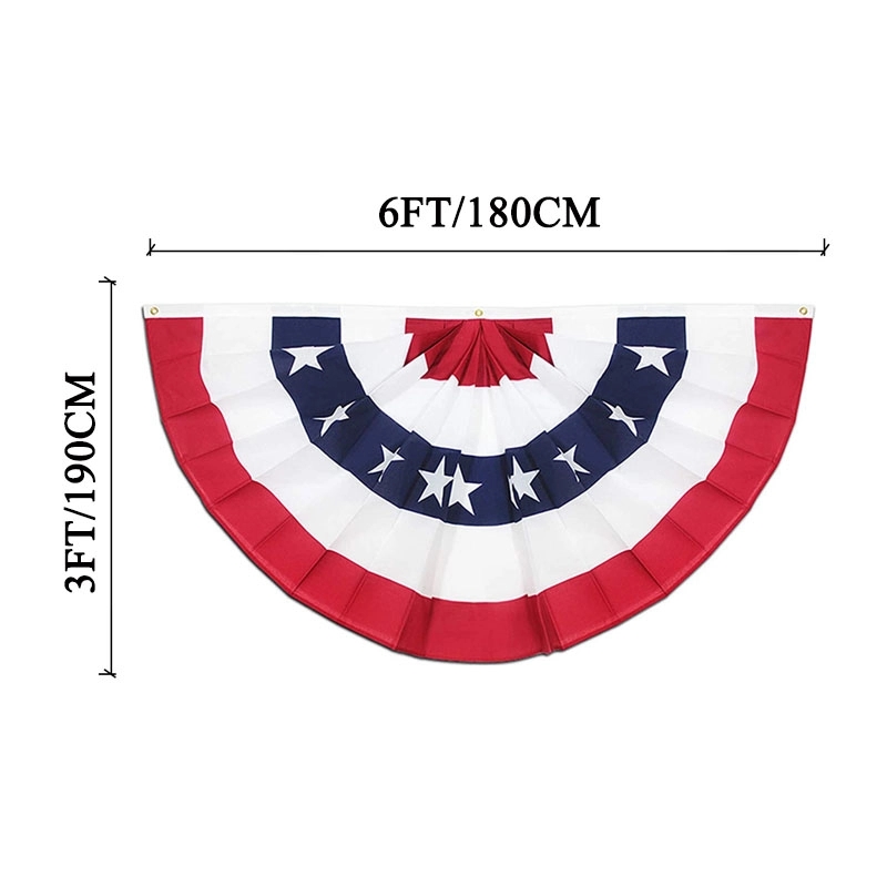 3x6ft USA Pleated Fan Flag 3