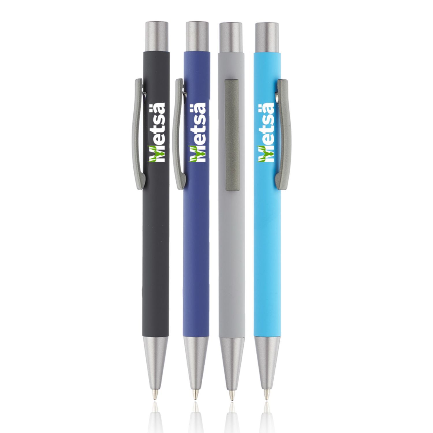 Metal Sleek Rubber Coated Pens 2