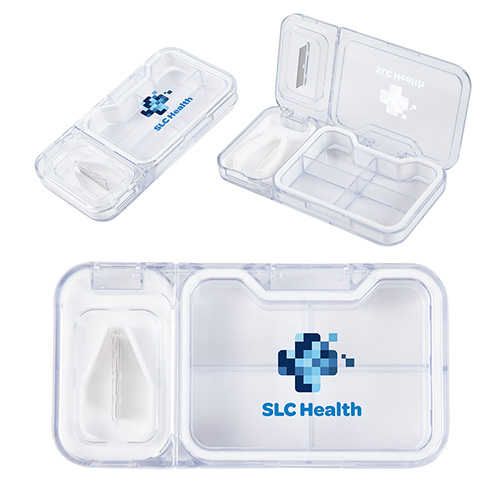 Cache 4-Compartment Pill Box with Tablet Cutter 5