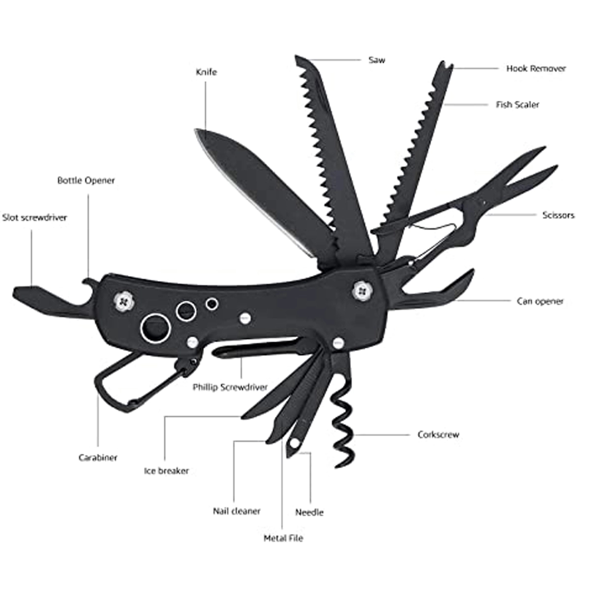 15-In-1 Multitool Pocket Knife Safety Lock 3