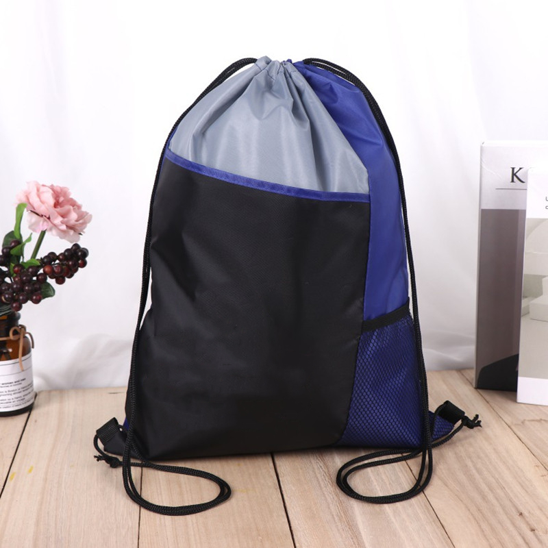 Tricolor Drawstring Backpack w/ Mesh Pocket 3