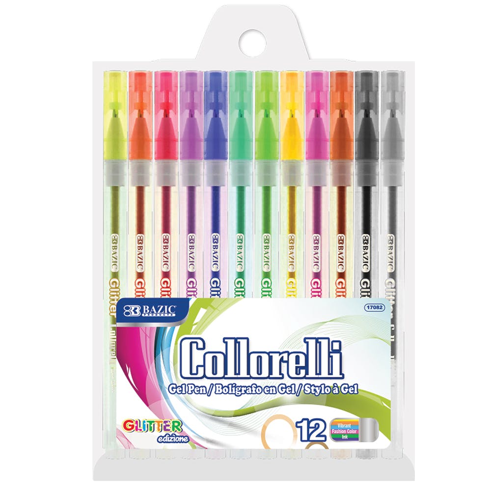 Gel Pens - 12 Count Assorted Glitter Colors 2