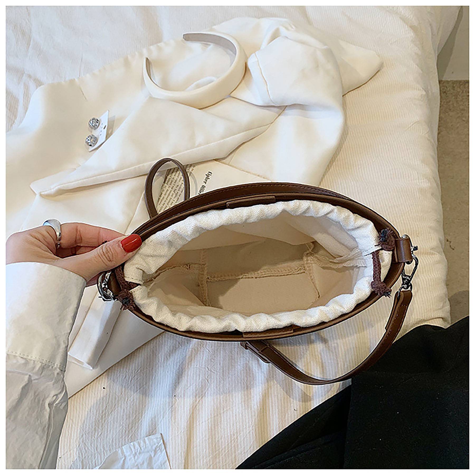 PU Clear Bucket Crossbody Bag 6