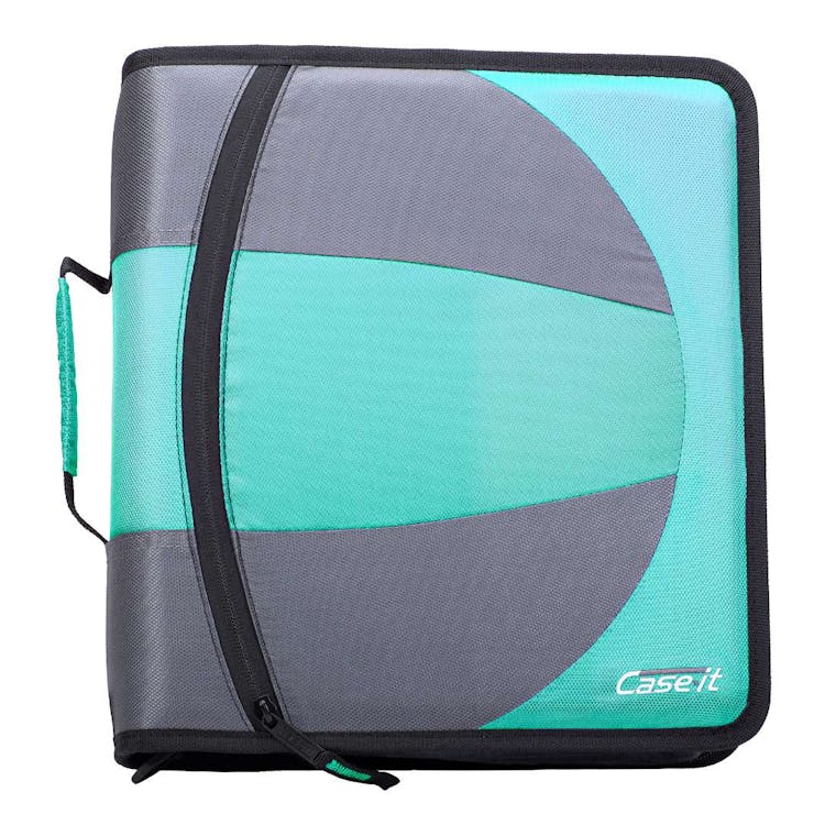 Case-It Dual Zipper Binders - Spearmint 3" 1