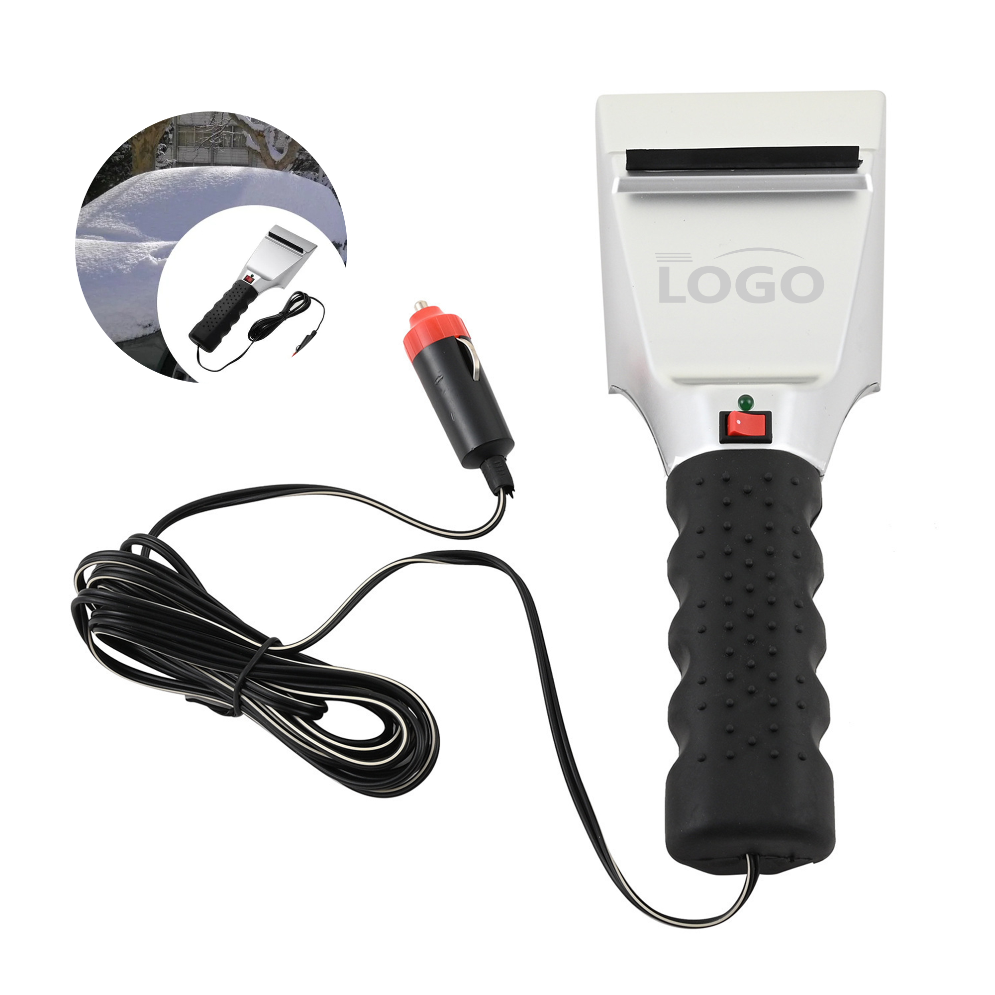 Vehicle-mounted heated snow shovel and snow removal tool 1