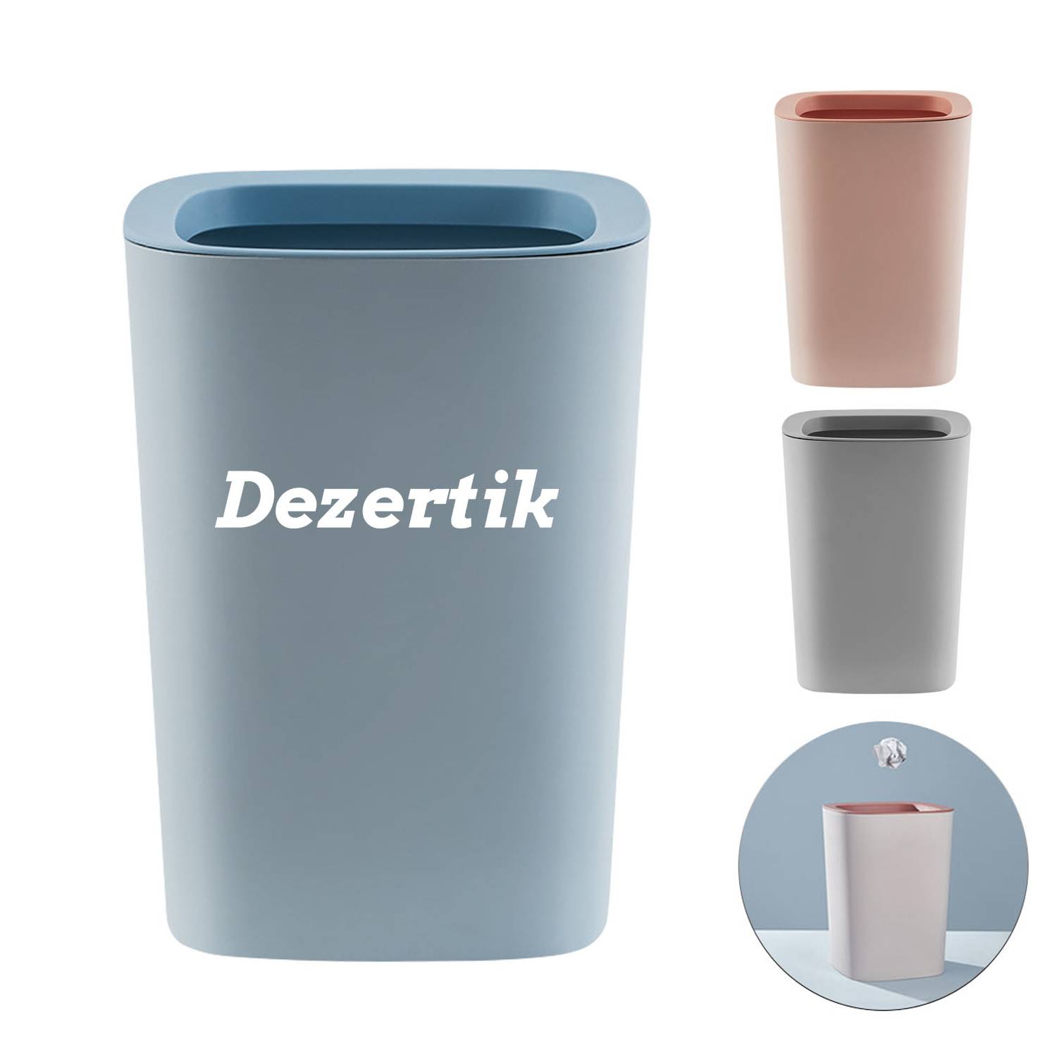 Home kitchen bathroom office thickened creative trash can 2