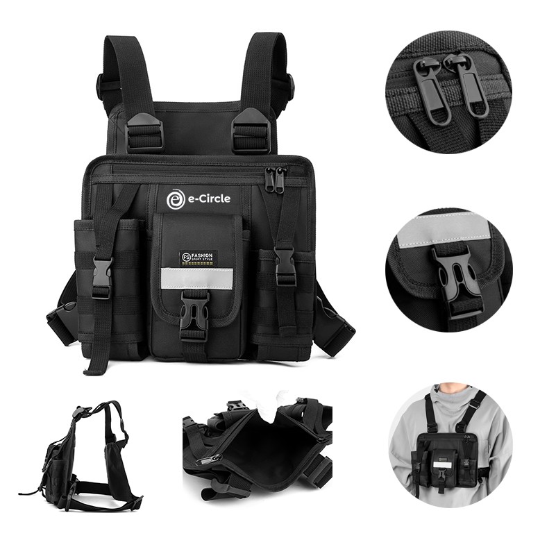 Multifunctional Nylon Chest Rig Bag With Reflective Stripe 3