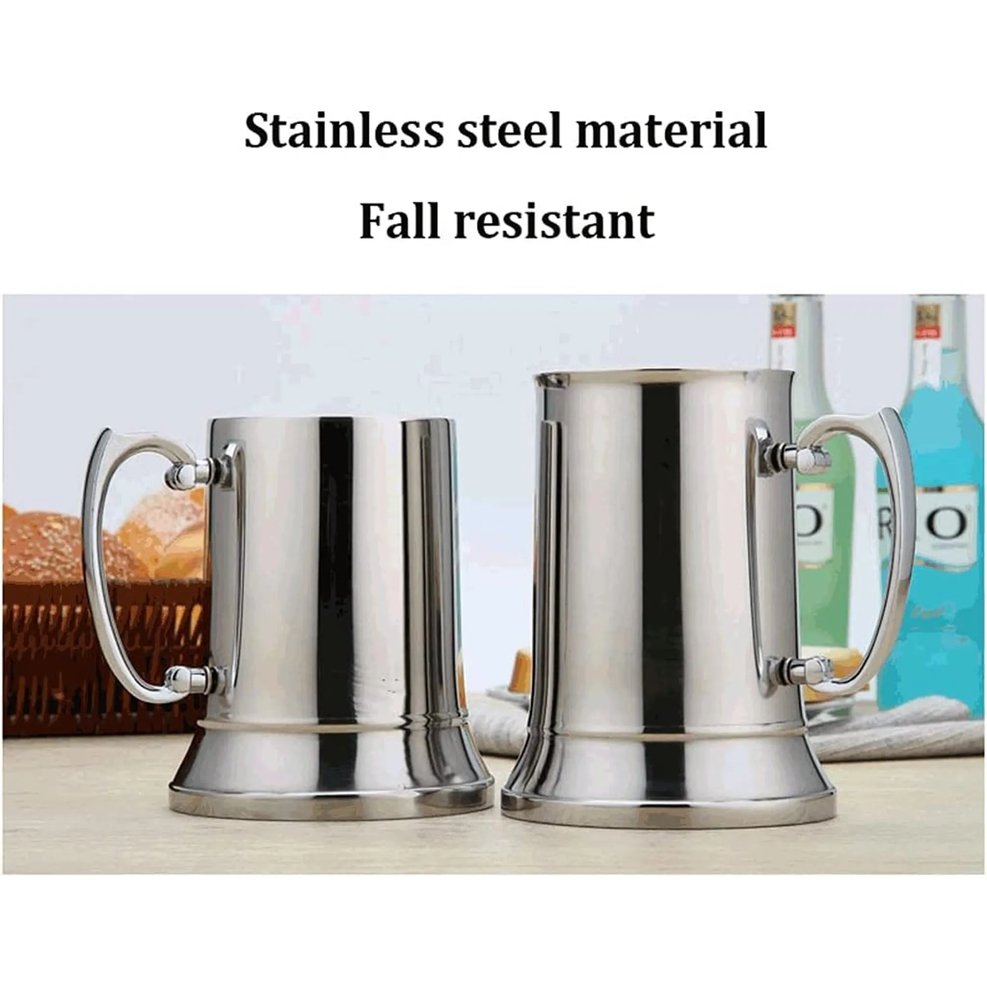 Stock 15oz Double Wall stainless steel Beer mug With Handle 5