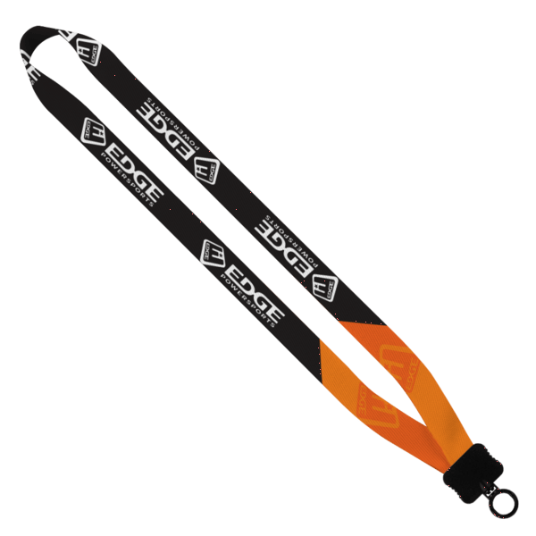 3/4" rPET Dye-Sublimated Waffle Weave Lanyard with Plastic Clamshell and O- 1