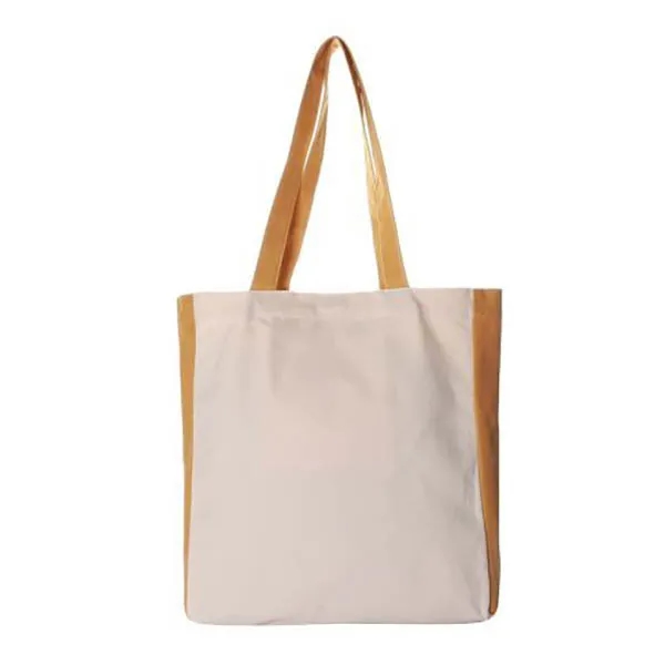Canvas Book Tote Bag w/ Colorful Sides - 14"w x 14"h x 4"d 1