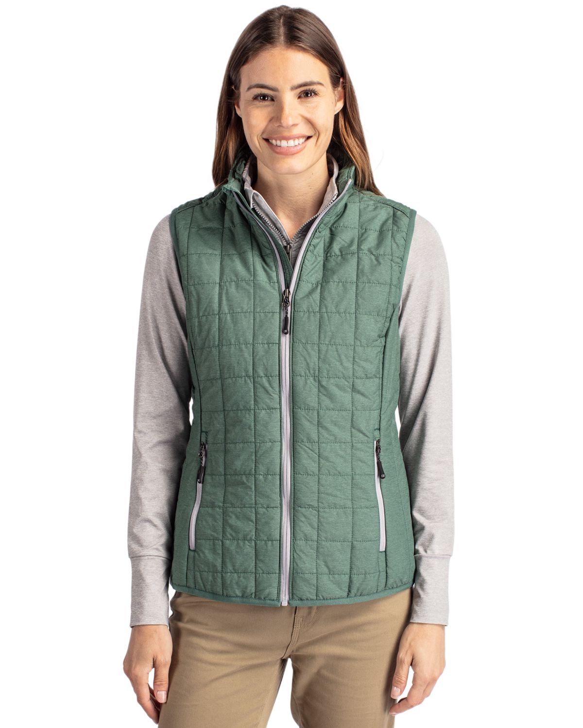 Cutter & Buck Rainier Recycled Insulated Puffer Womens Full Zip Vest 78
