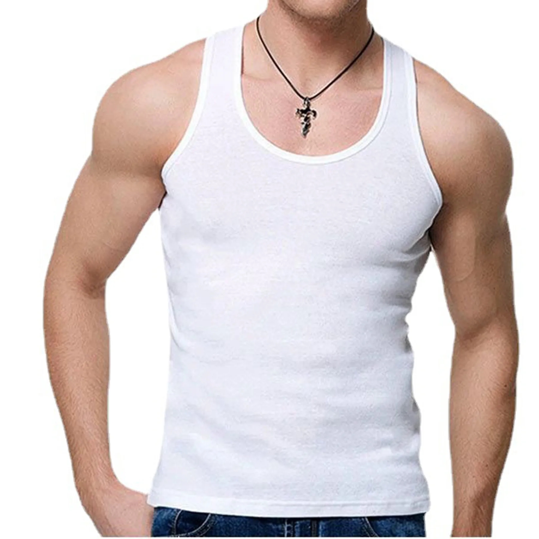 Men's DRI-FIT Microfiber Bodybuilding Stringer Tank Top 5