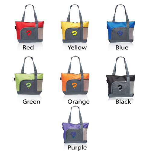 Polyester Canvas Two-Tone Tote - 16.5"W x 14.5"H x 4.5"D, custom tote bag with logo imprint 4