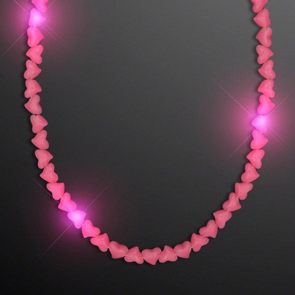 LED Pink Heart Beaded Necklaces 2