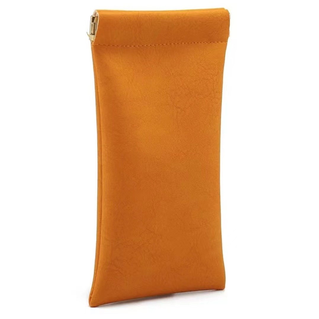 Portable Leather Squeeze Top Eyeglass Case 9
