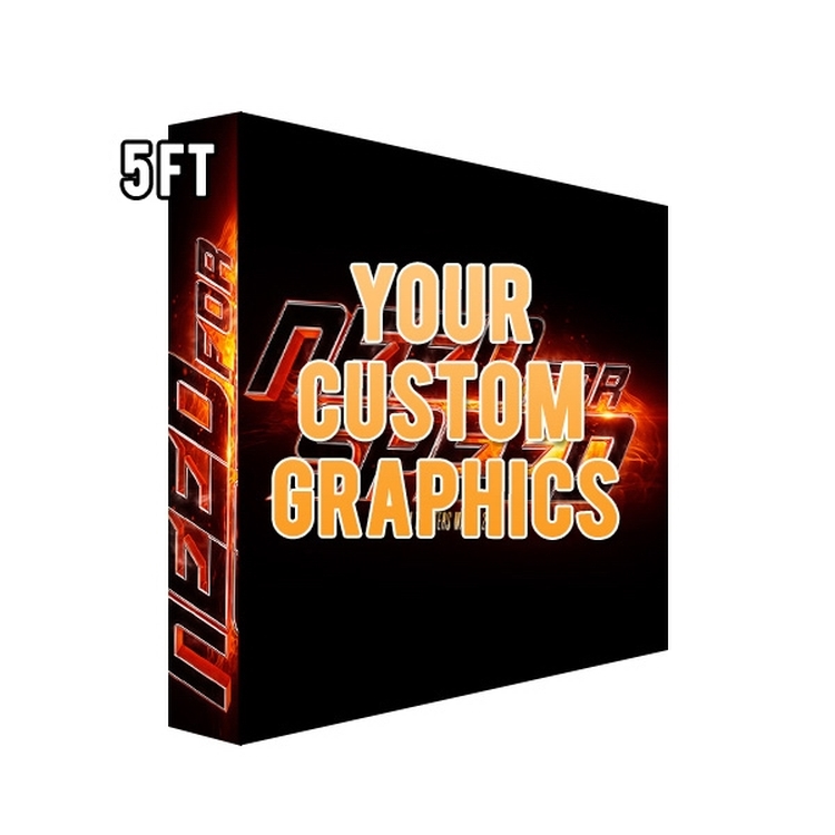 5-Foot Straight Stretch Fabric Pop Up with Graphic 2