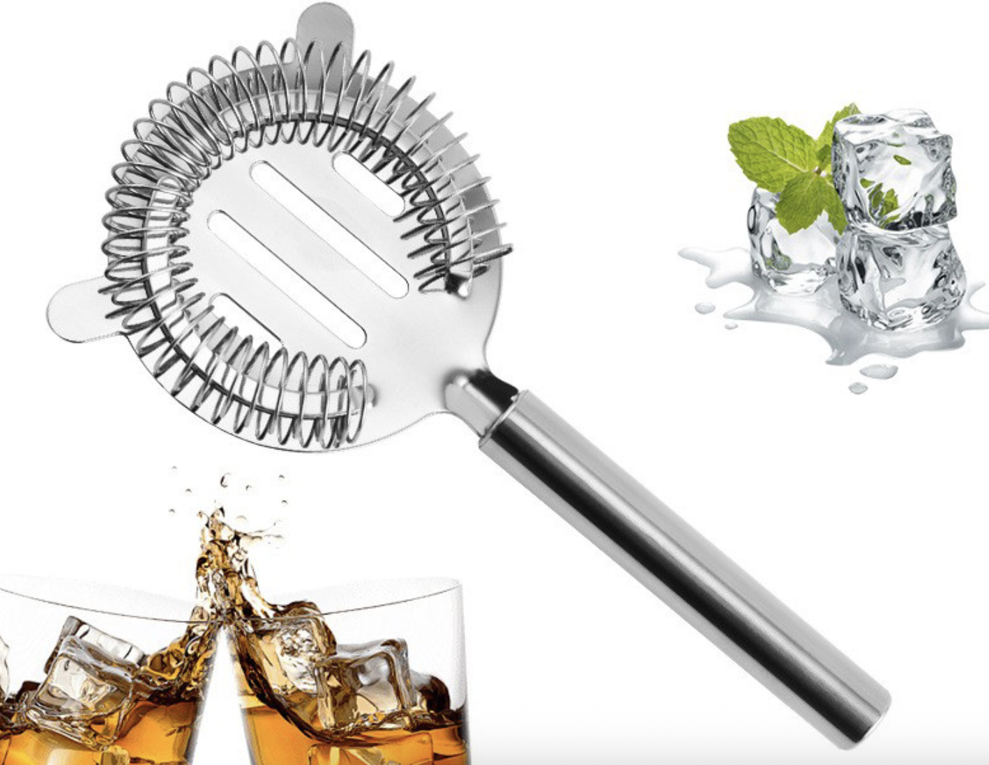 Stainless Steel Bartender Accessories for Filtering Cocktail Drink 12