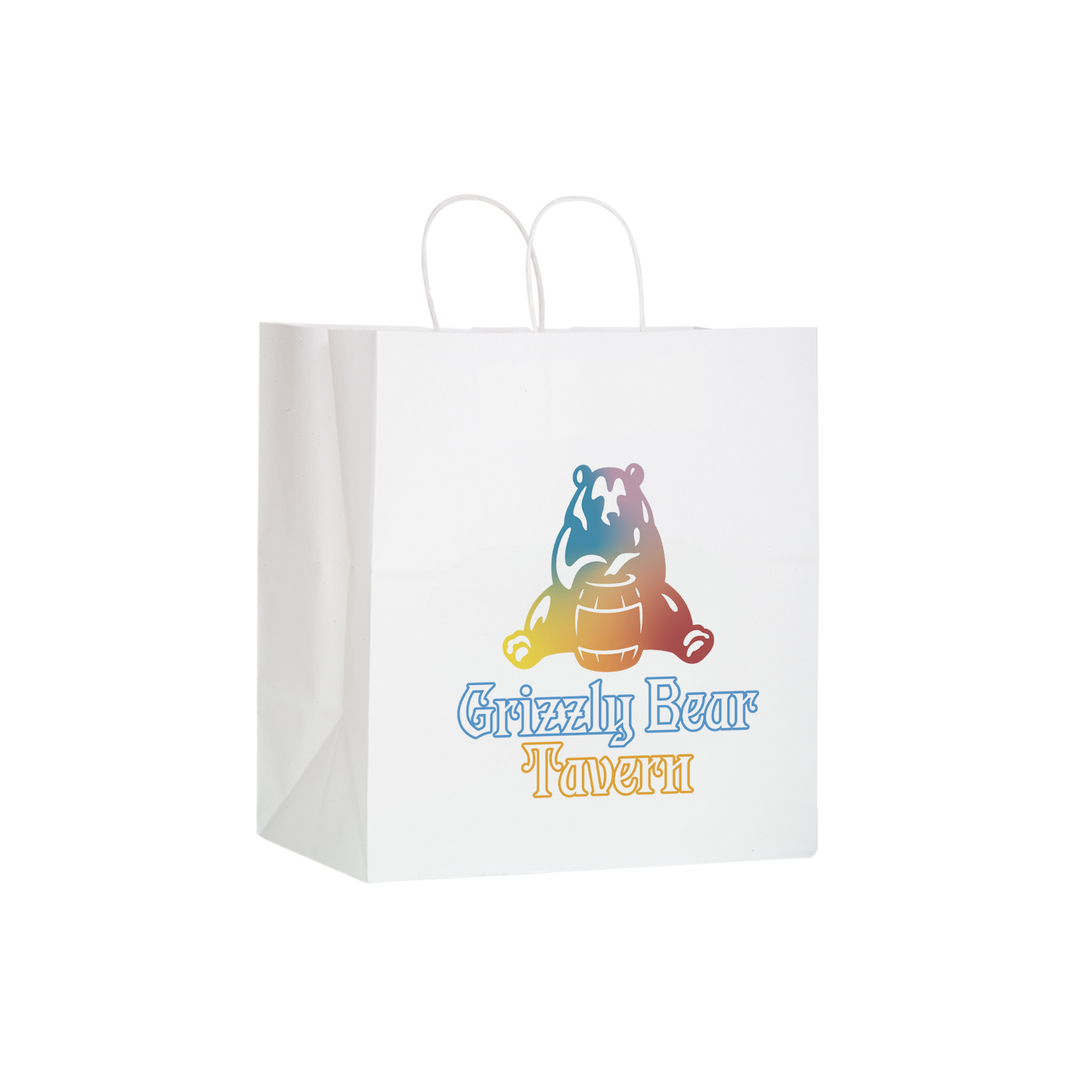 White Kraft Paper Shopper with Twisted Paper Handles 1