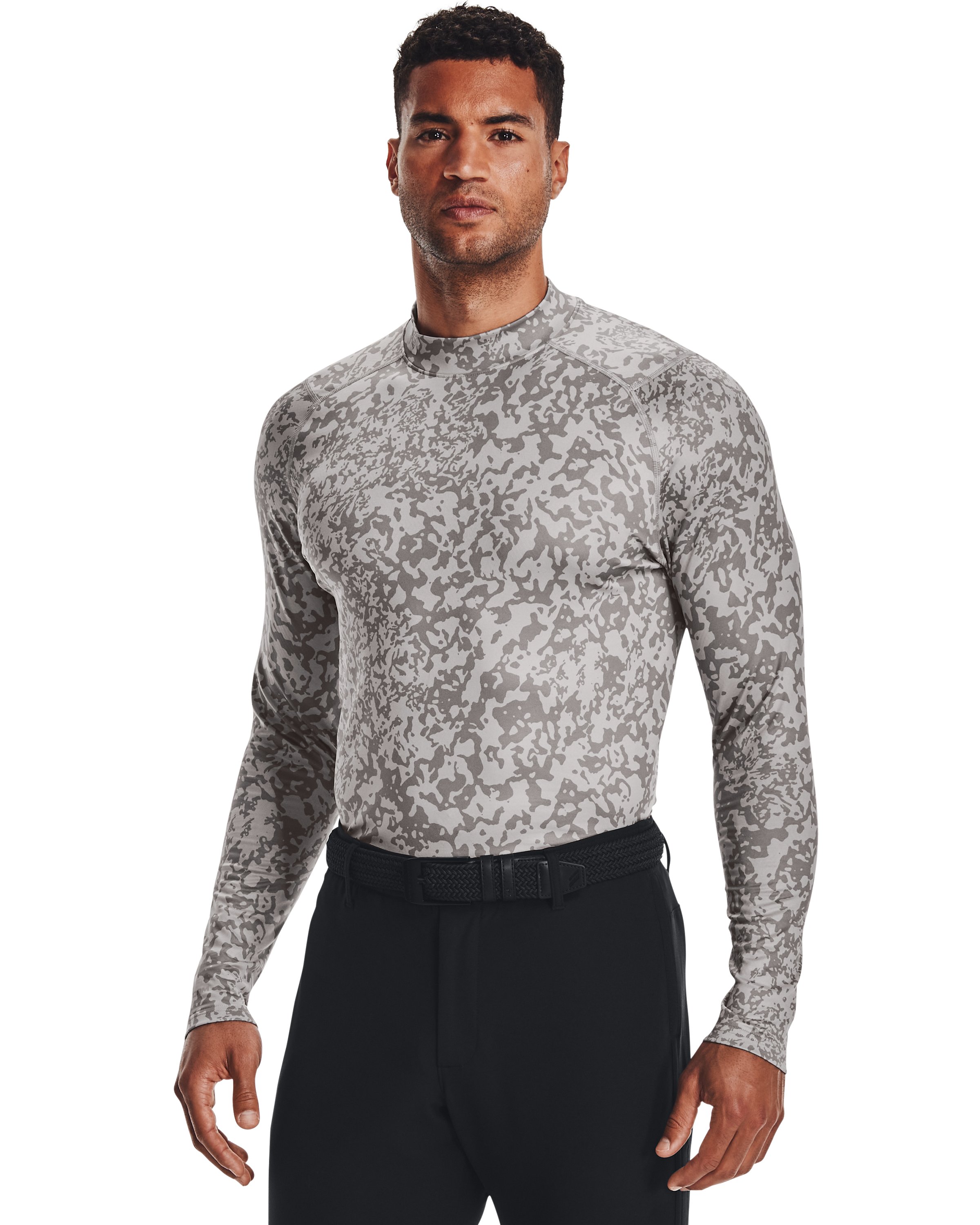 Men's ColdGear Infrared Printed Long Sleeve Golf Mock  4