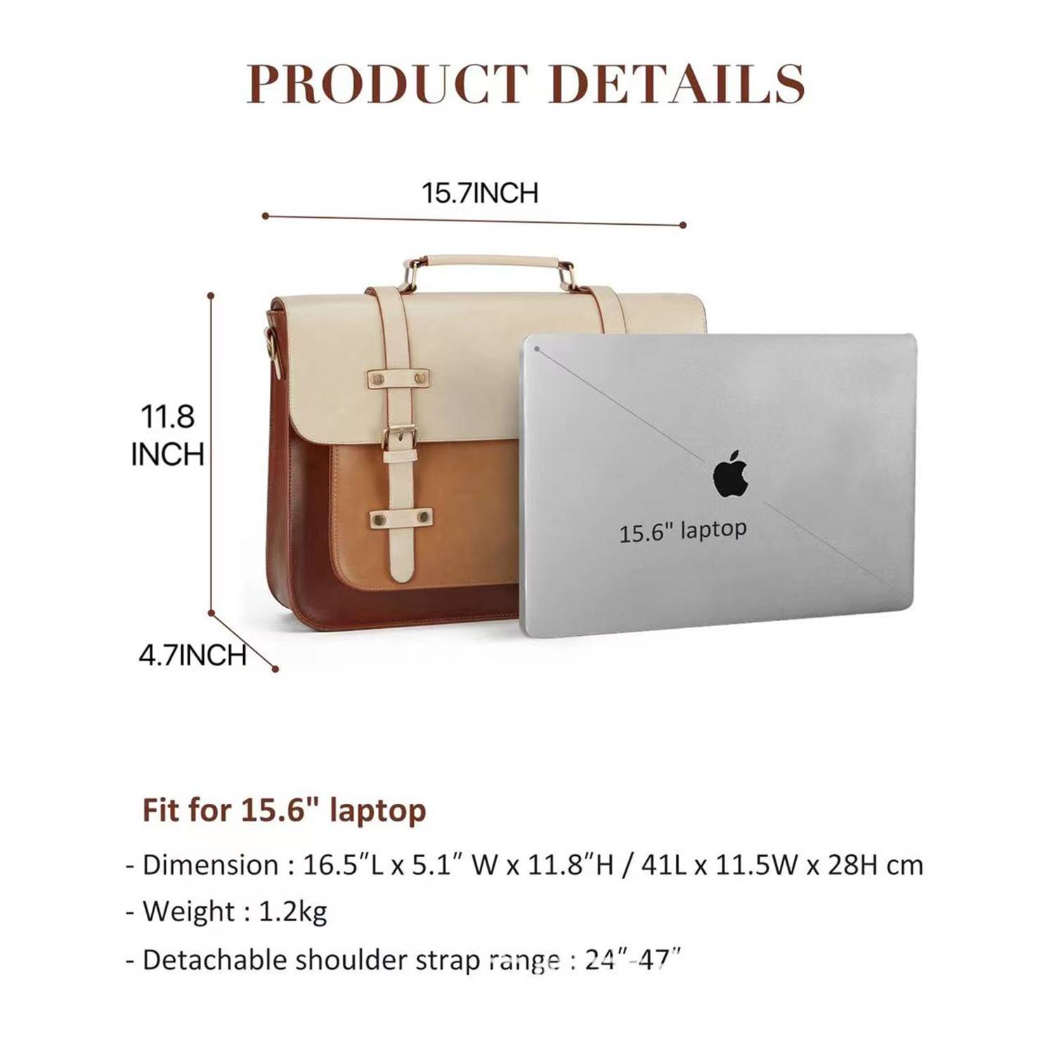 Laptop for Women 15.6 inch Briefcase Genuine Leather Bag 7
