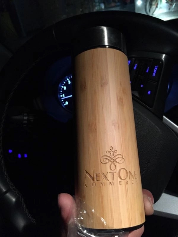 12 oz Vacuum-Sealed Bamboo Water Bottle 4