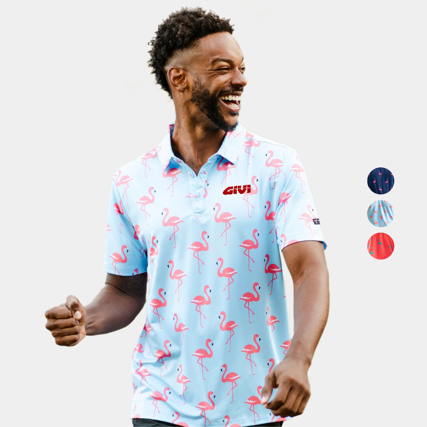 YATTA Golf® - Flamingo men's moisture wicking & Wrinkle free Polo Shirts 3