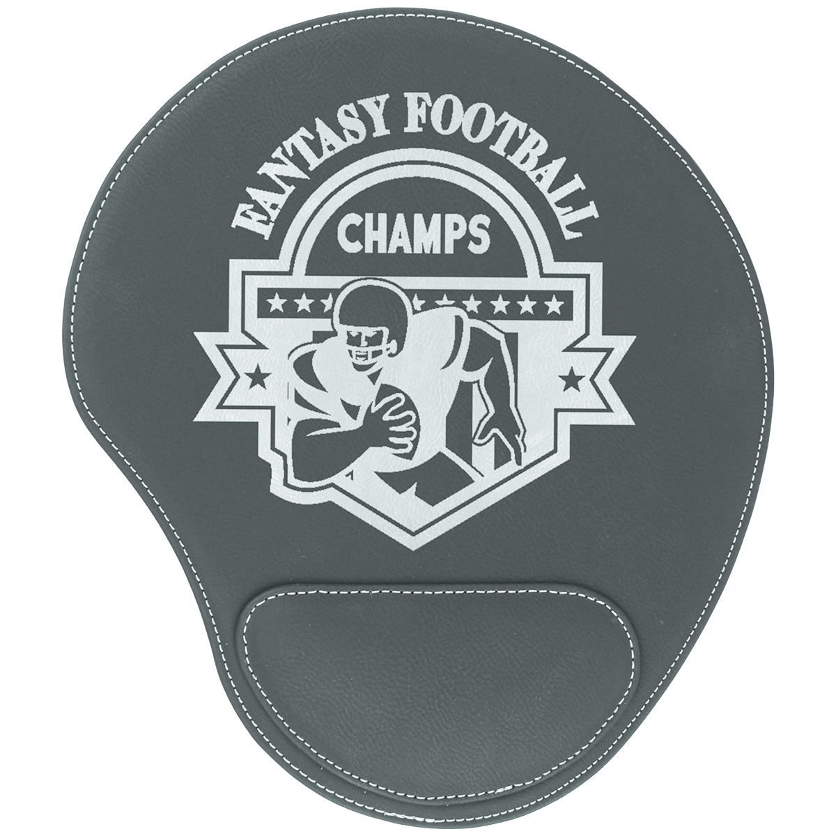 Black/Silver Leatherette Mouse Pad