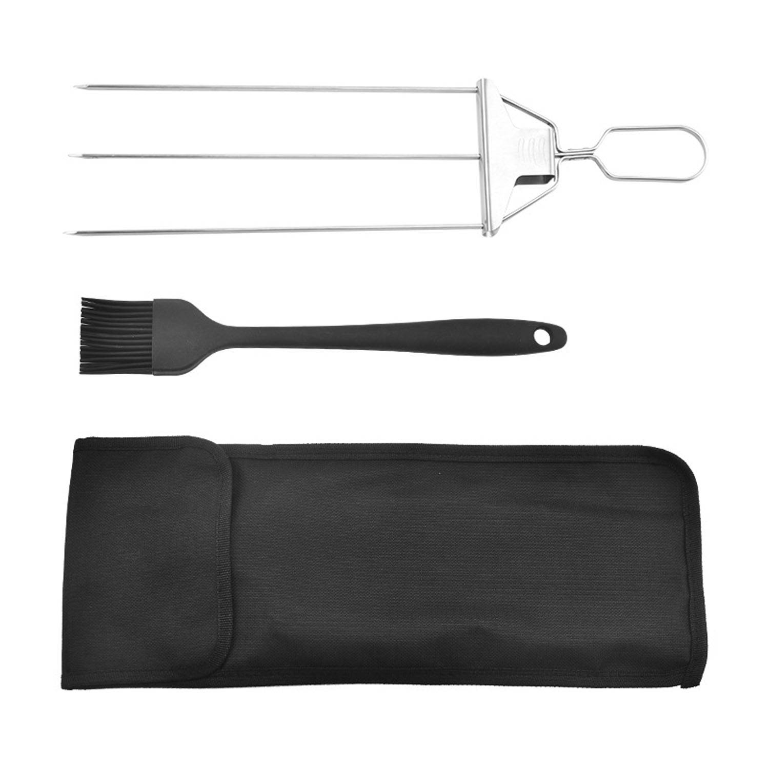 Stainless Steel Semi-Automatic BBQ Fork Set 1
