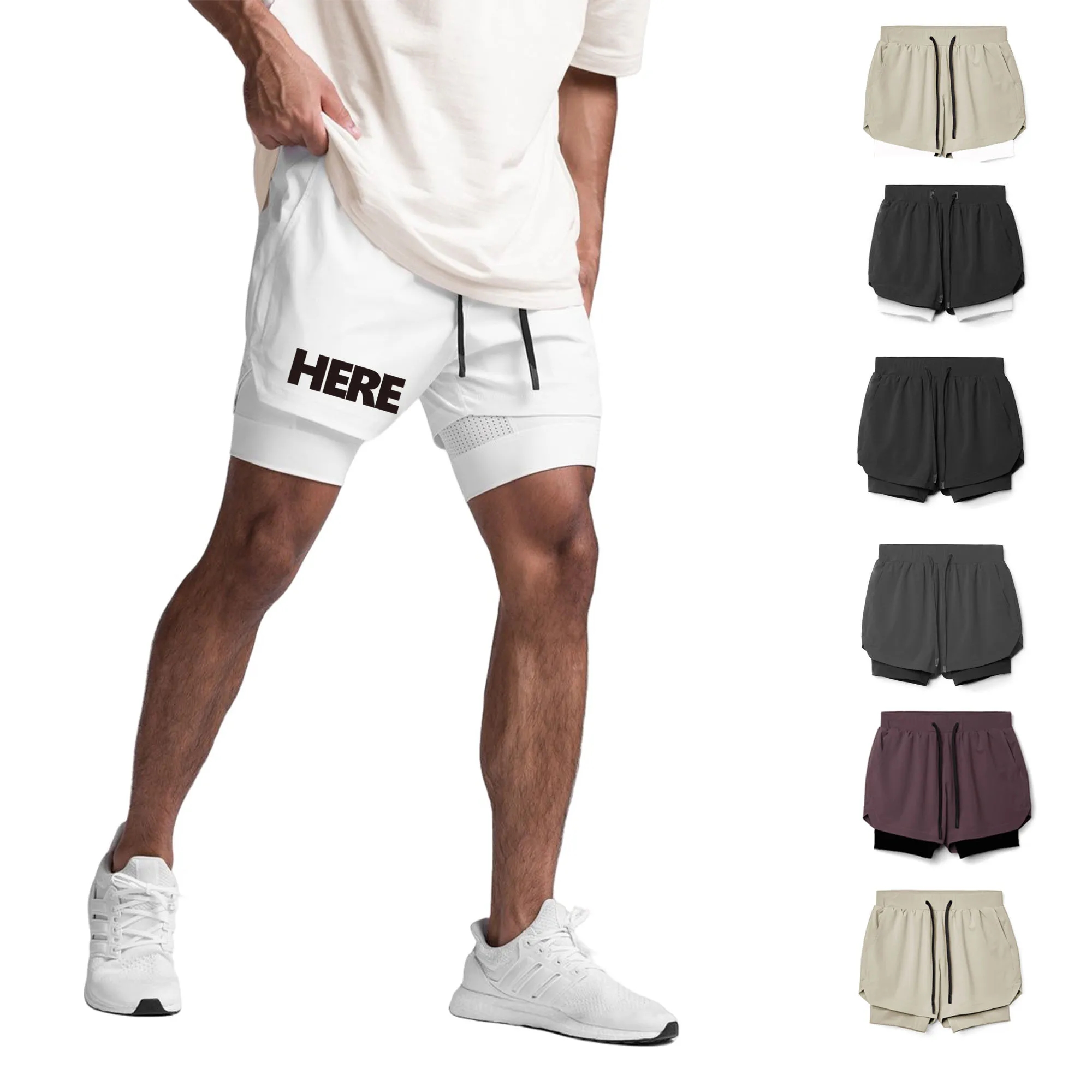 Double Layer Breathable Sports Fitness Shorts