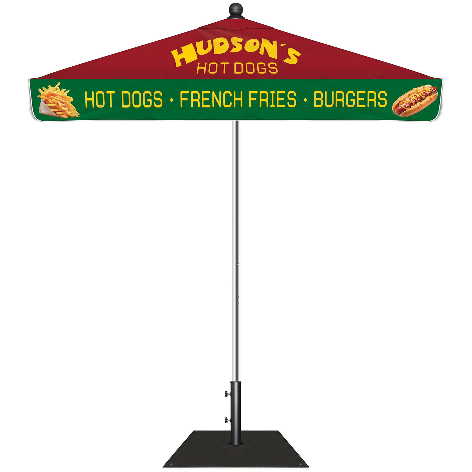 7.5' Heavy Duty Square Umbrella Kit with Valance and Steel Base 11