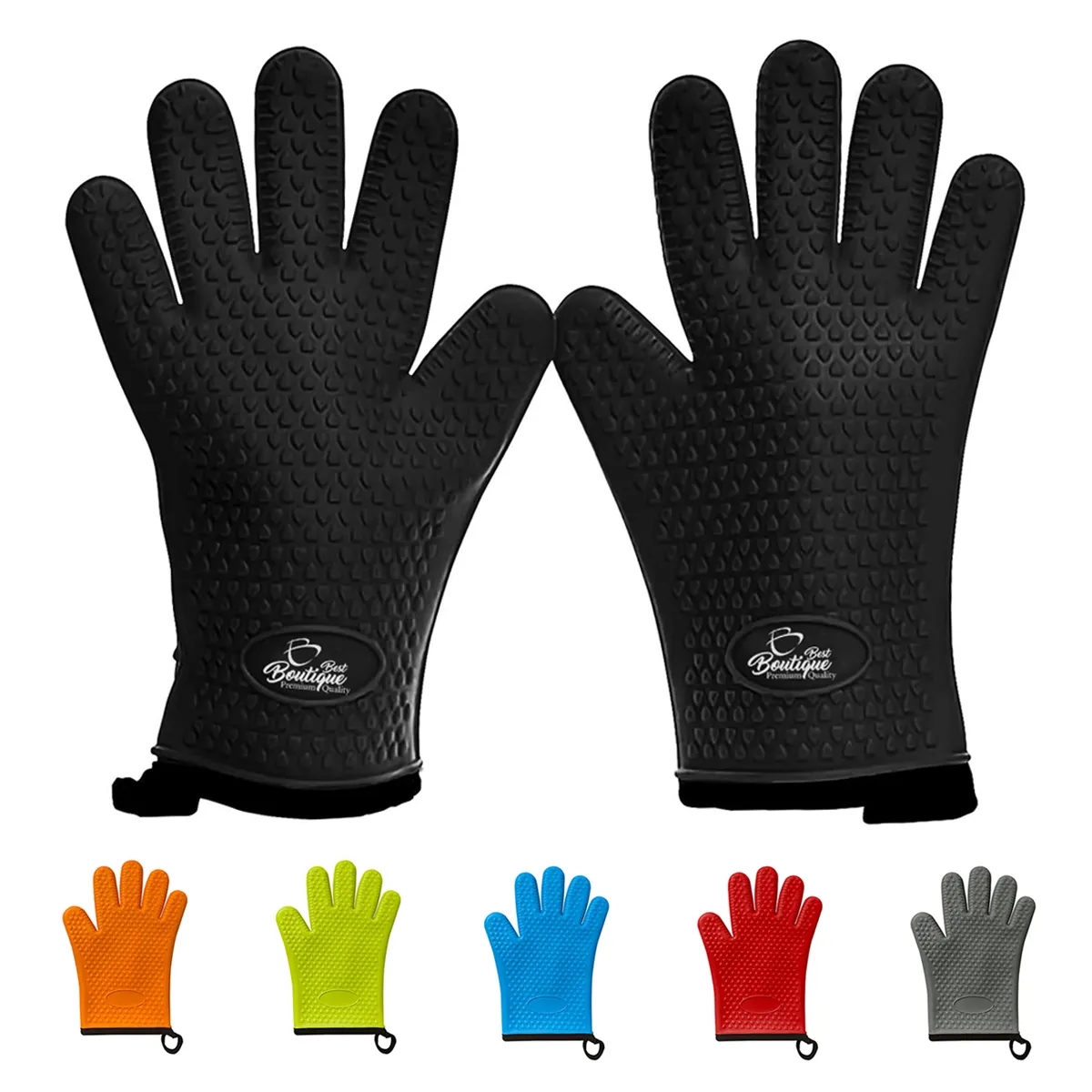 Custom Heat Resistant Waterproof Oven Baking Silicone Gloves 4