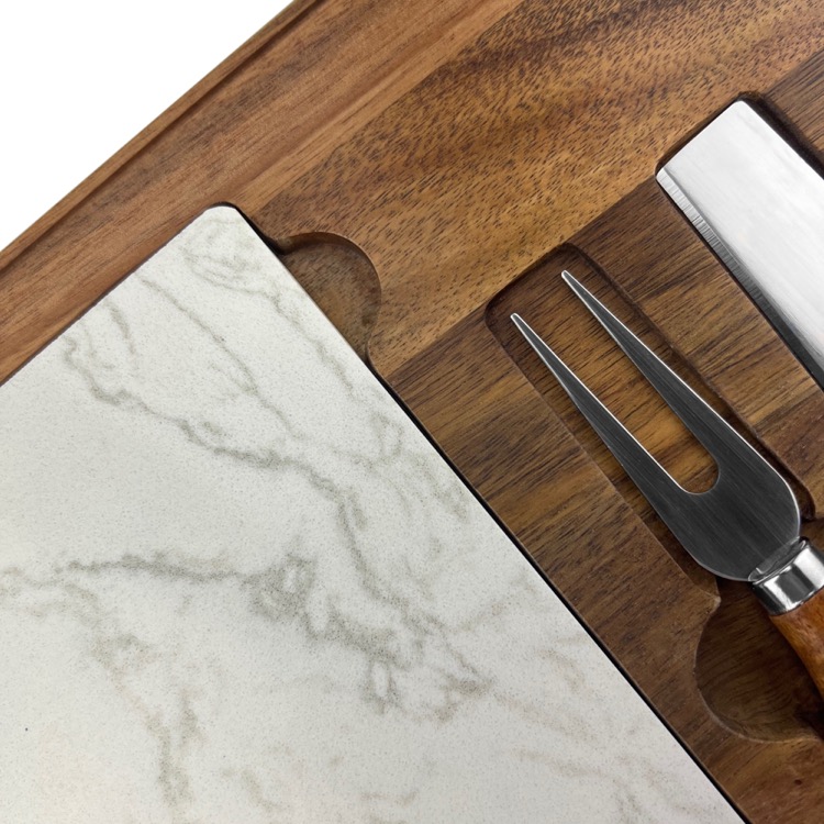 Fuzo Marble Cheeseboard & Knife Set 2