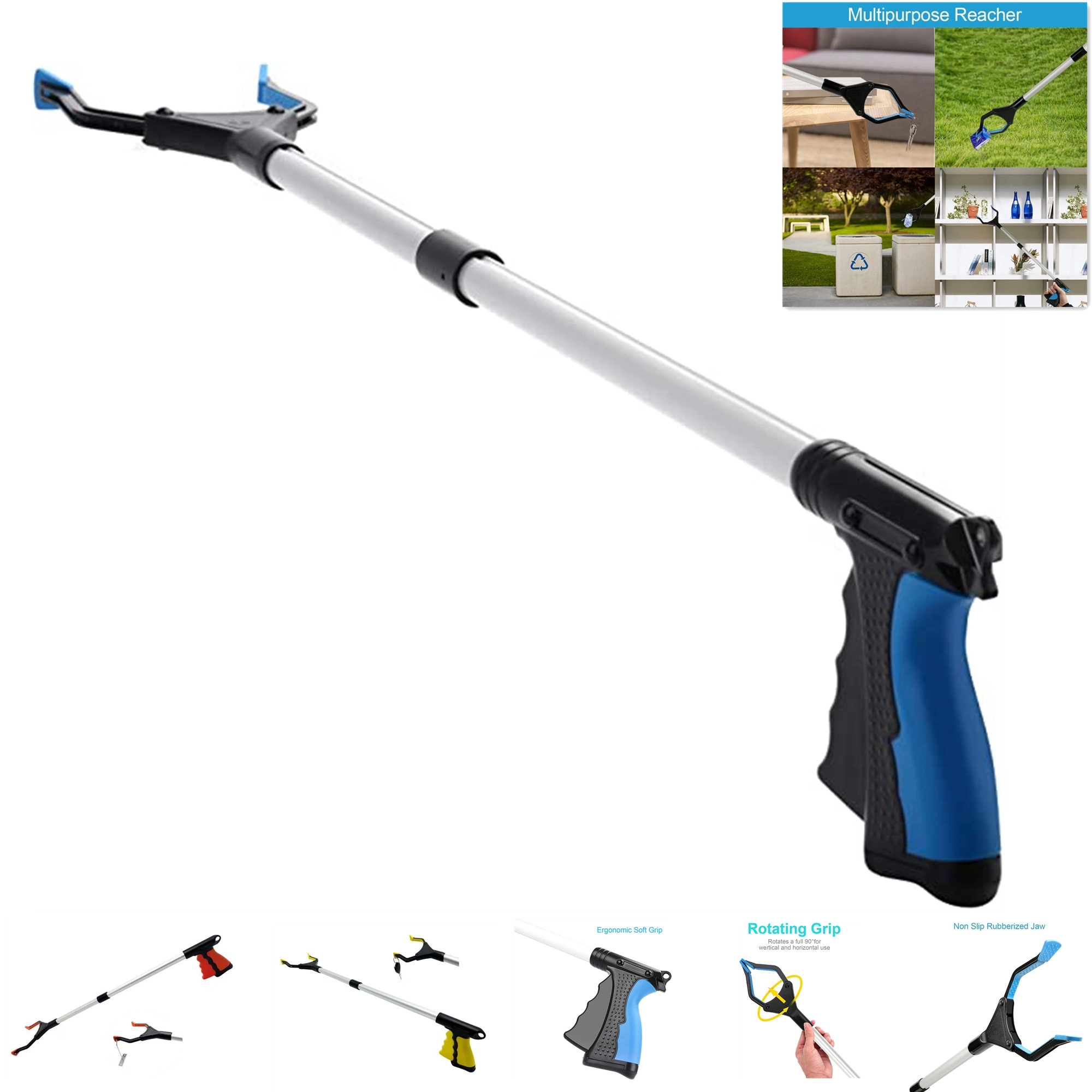 Foldable Grabber with Magnetic Tip and Hook 2