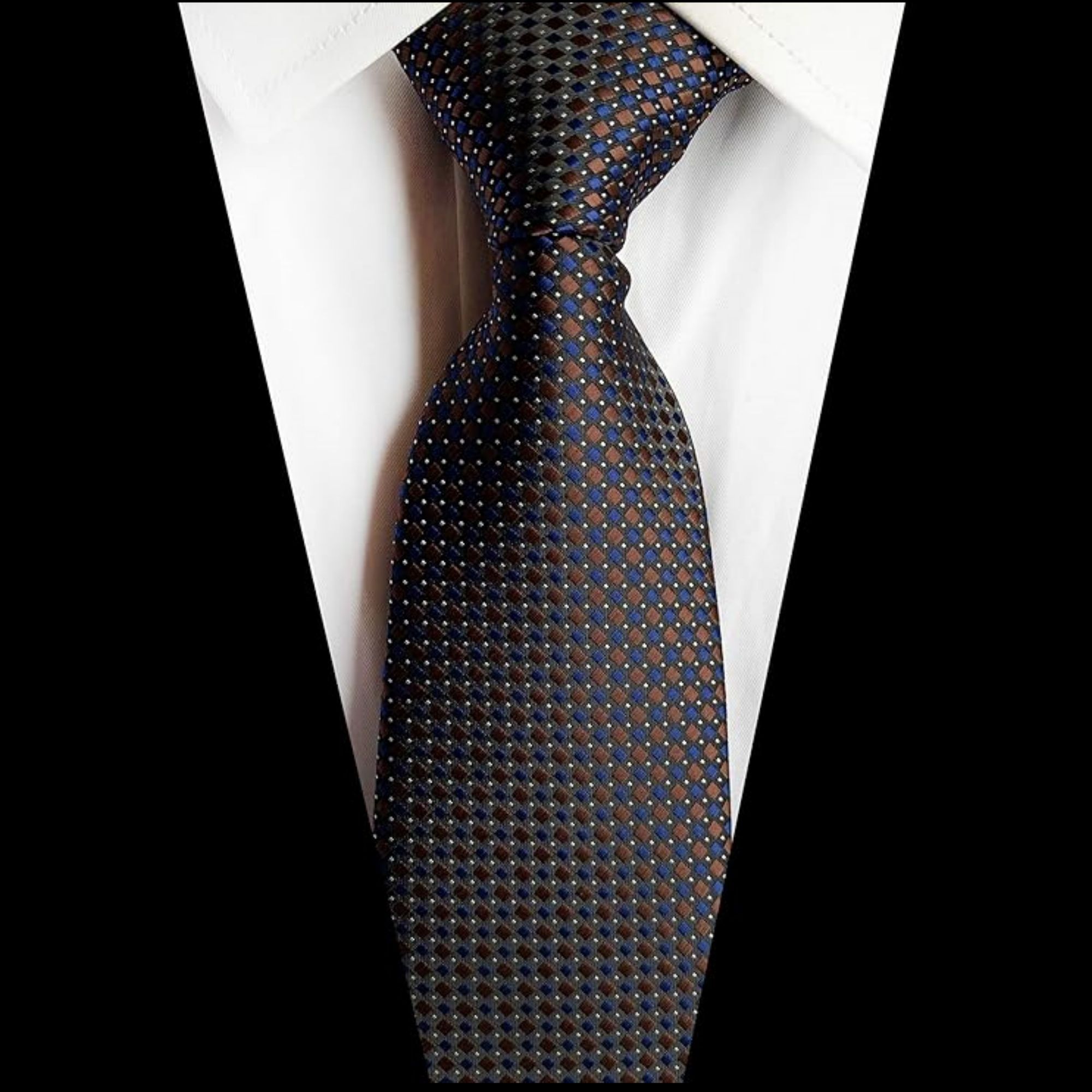 Brown Retro Flower Business Tie 1