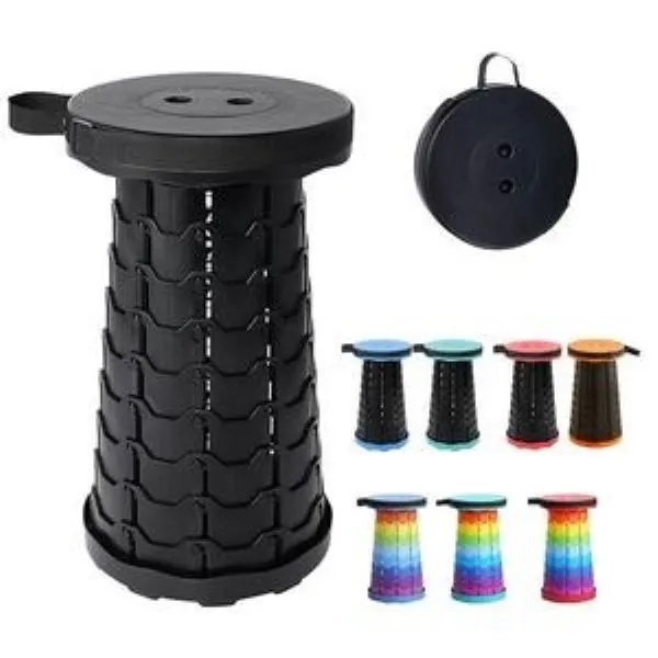 Foldable Telescoping Stool Retractable Collapsible Camping S 6