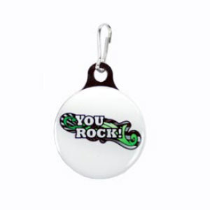 Zipper Pull Charms / Tag with single sided imprint of 1-1/8" round and metal back