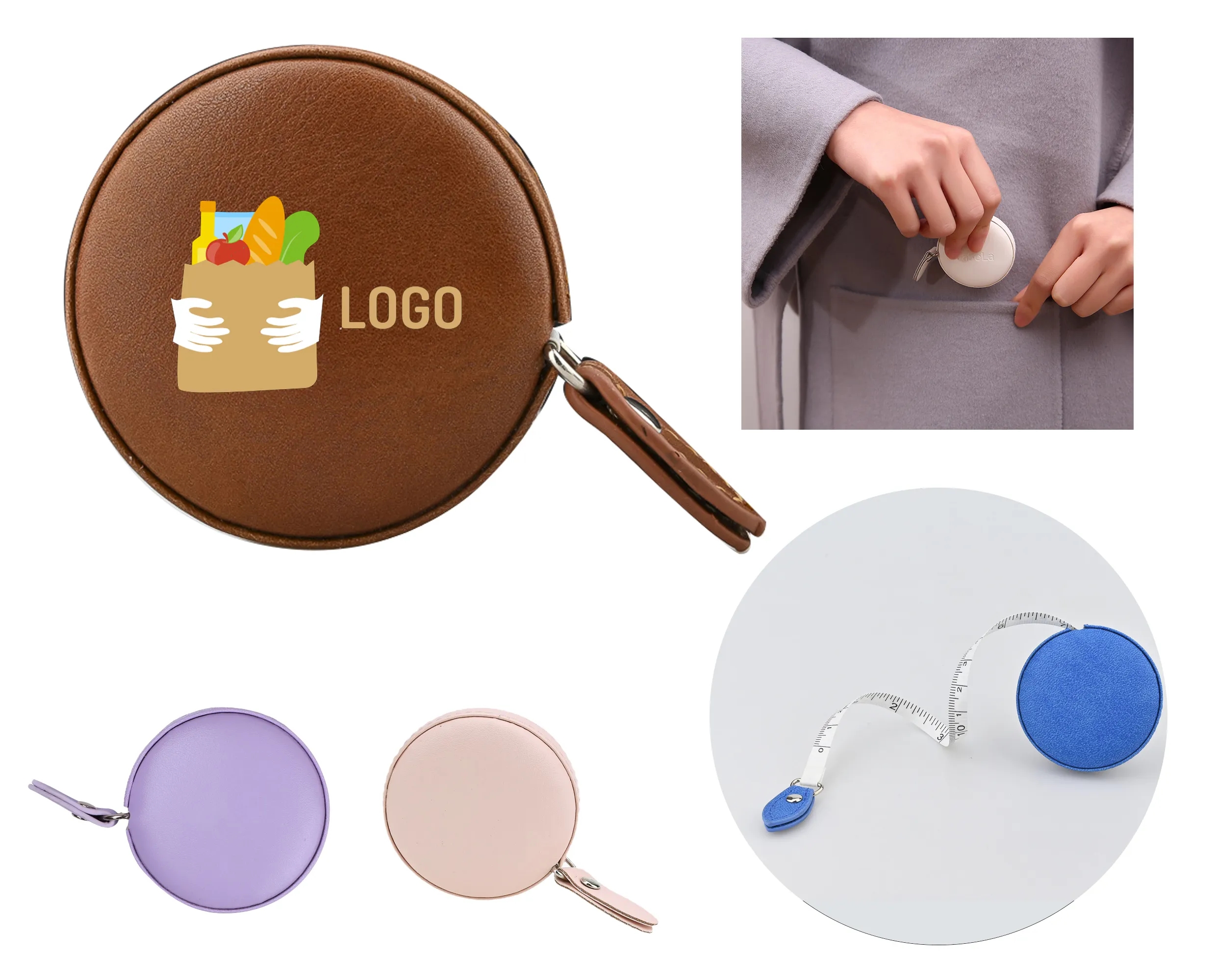 Mini Measuring Tape with PU case Full Color Print 2