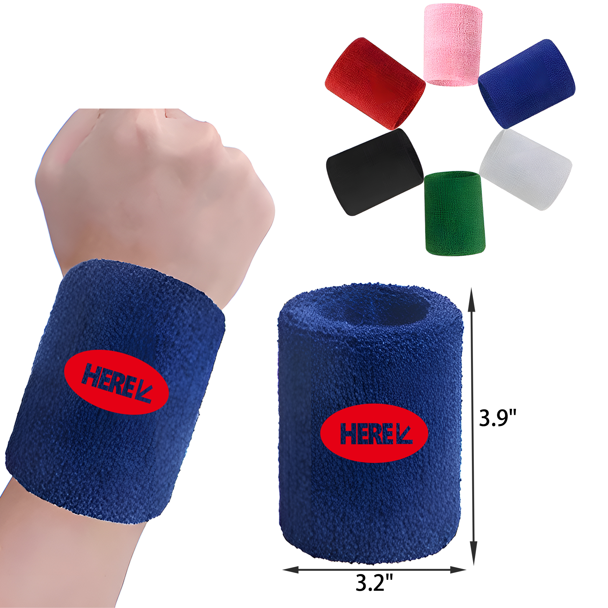 MOQ 50 PCS Stylish Cotton Sports Wristband 5