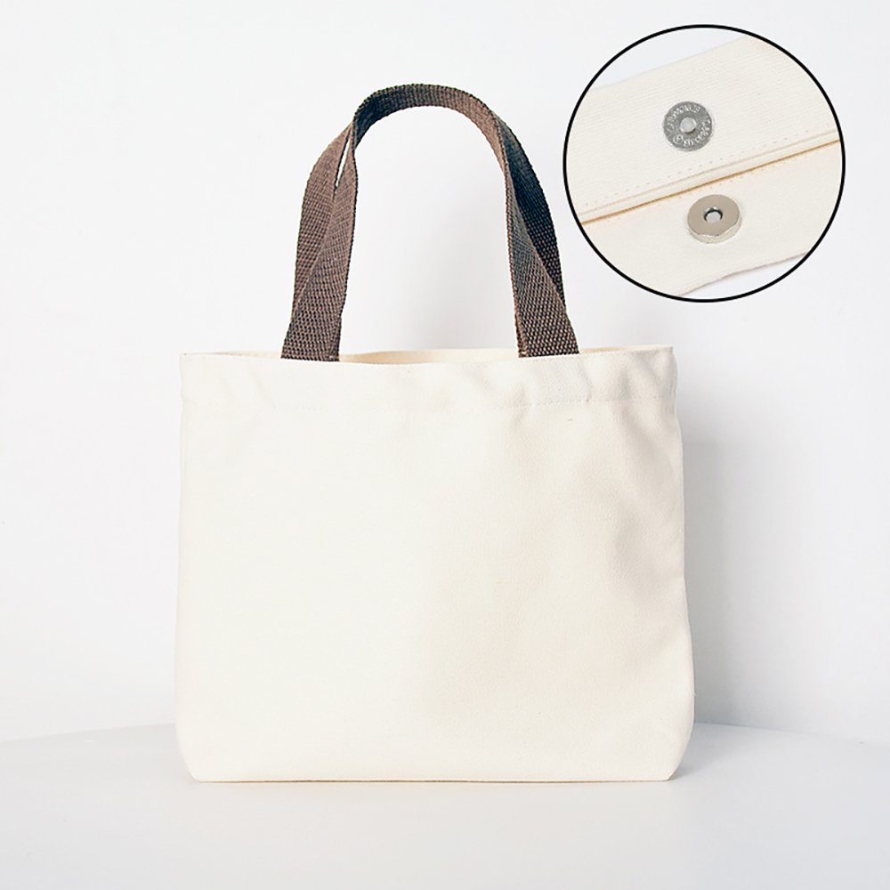 Canvas Tote Bags with Magnetic Snap, custom tote bag with logo imprint 6